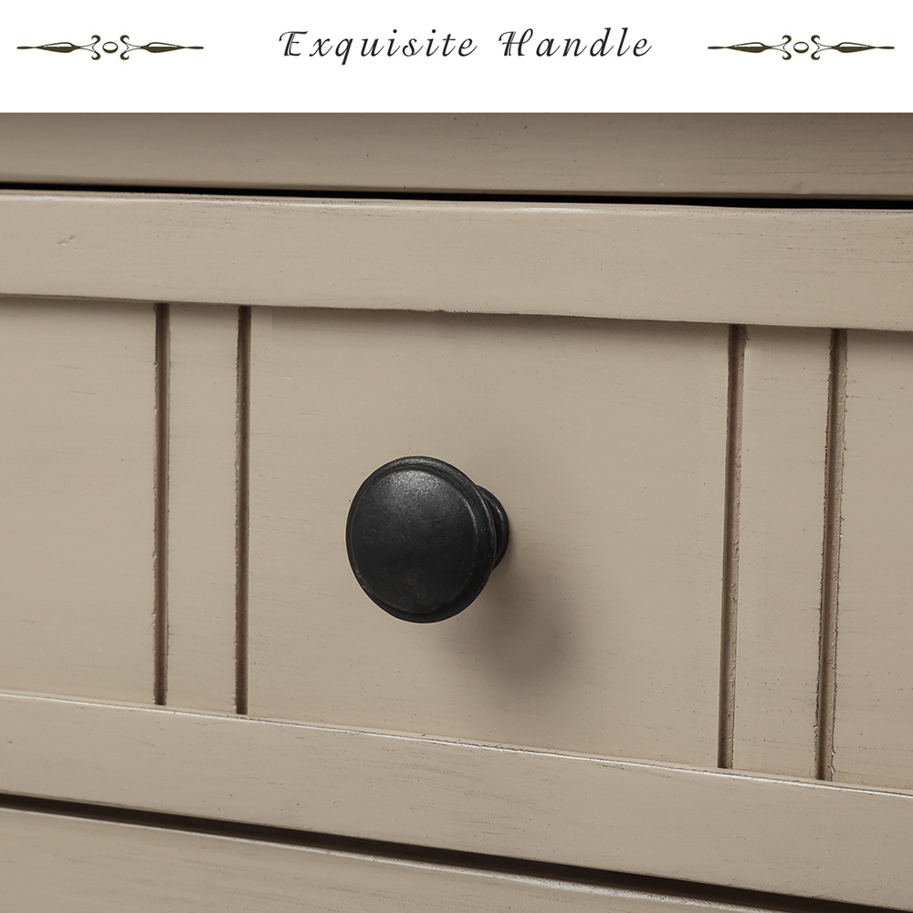 TREXM 35'' Console Table with 2 Storage Drawers, and Bottom Shelf, for Entrance, Hallway, Dining Room, Kitchen - Retro Grey