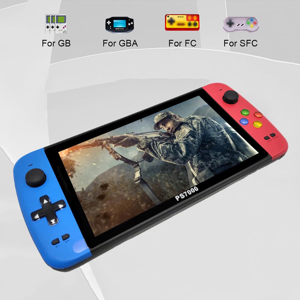 PS7000 7inch Handheld Game Console 16GB 3000+ Games  4000mAh HDMI Interface Supports GB GBA FC SFC