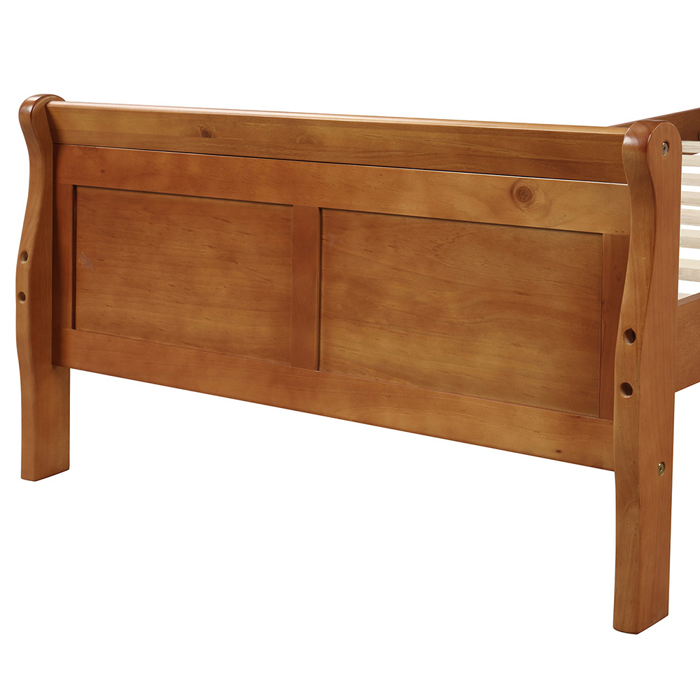 Twin-Size Wooden Platform Bed Frame with Headboard, Footboard, and Wooden Slats Support - Espresso