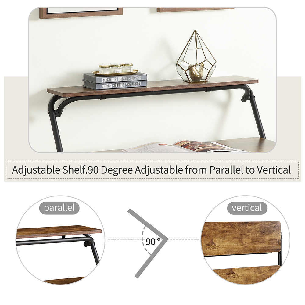 Home Office MDF Folding Computer Desk with Shelf and X-shaped Metal Legs - Tiger