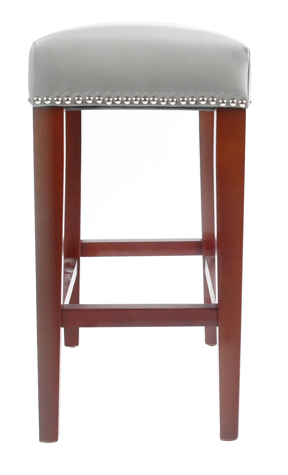 Leather Barstool Set Of 2, With Wooden Legs, For Kitchen, Restaurant, Bar, Apartment, Cafe - Gray 7 Leather Barstool Set of 2, with Wooden Legs, for Kitchen, Restaurant, Bar, Apartment, Cafe - Gray