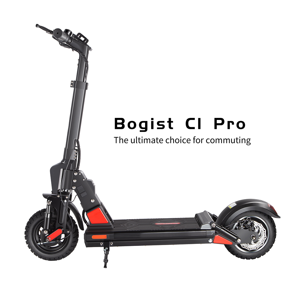 BOGIST C1 PRO Folding Electric Scooter 10" Tire 500W Motor 48V 13Ah Battery Smart BMS Disc Brake Max Speed 45KM/h LCD Display 40-45KM Long Range - Black