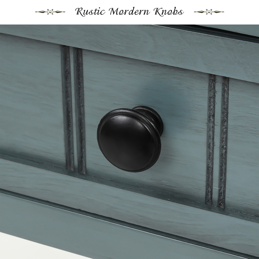 TREXM 23" Wooden Console Table with 3 Storage Drawers and Bottom Shelf, for Entrance, Hallway, Dining Room, Kitchen -  Navy