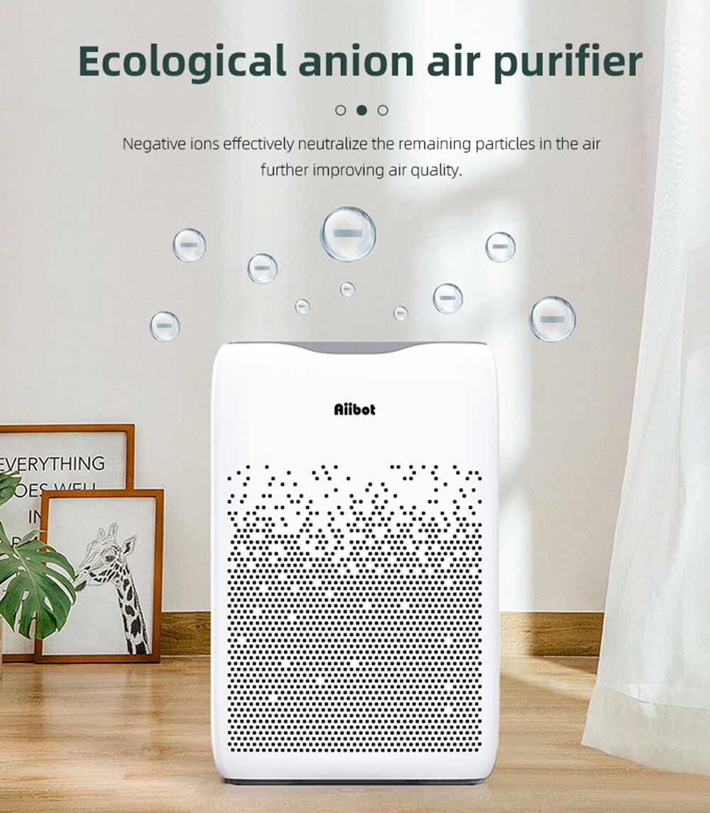 Aiibot EPI188 Μονό φίλτρο Καθαριστής αέρα με φίλτρο HEPA και φίλτρο ενεργού άνθρακα 99.97% Απόδοση φιλτραρίσματος για εισπνεόμενα σωματίδια, γύρη, σκόνη, βακτήρια, μούχλα, φορμαλδεΰδη - λευκό