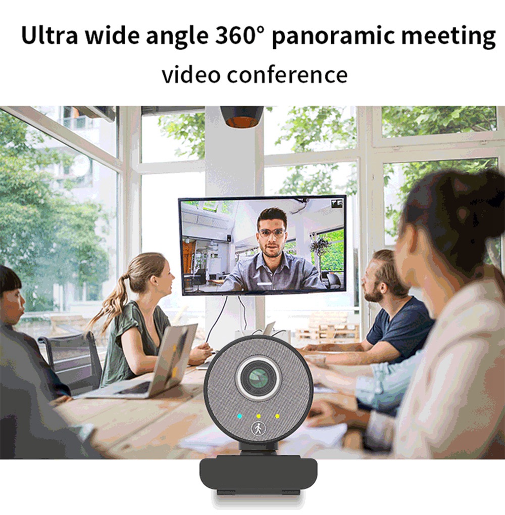 W66 1080P PC Camera AI umanoide Auto Tracking Webcam Super WDR Doppio microfono USB Web Camera - Bianco