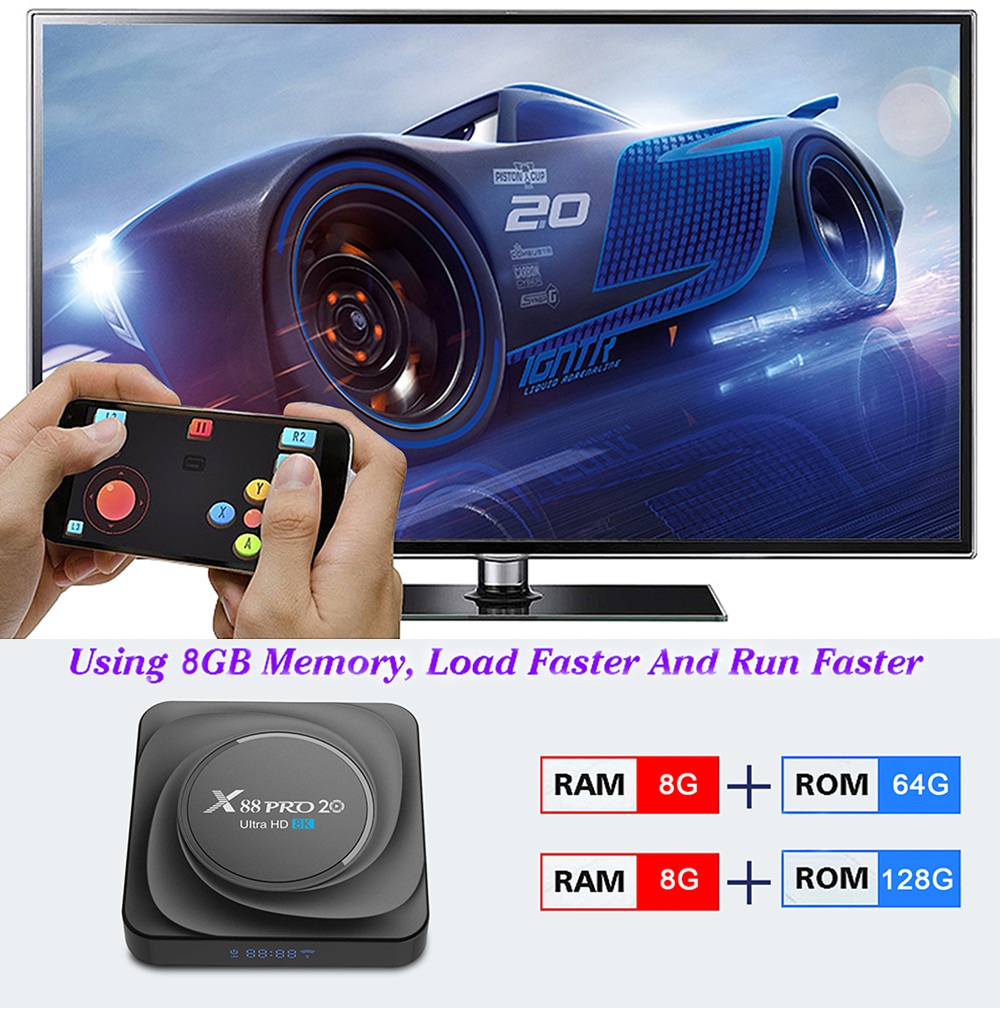 X88 PRO 20 RK3566 Android 11 RK3566 8GB/64GB TV BOX 1.8GHz 2.4G+5G WIFI Gigabit LAN Voice remote