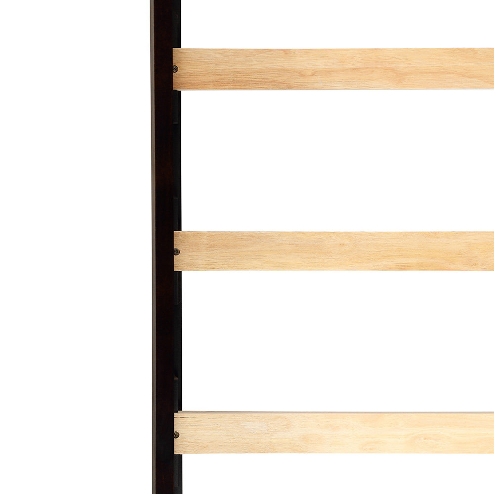 Twin-Size Wooden Loft Bed Frame with Ladder and Wooden Slats Support, Space-saving Design - Espresso