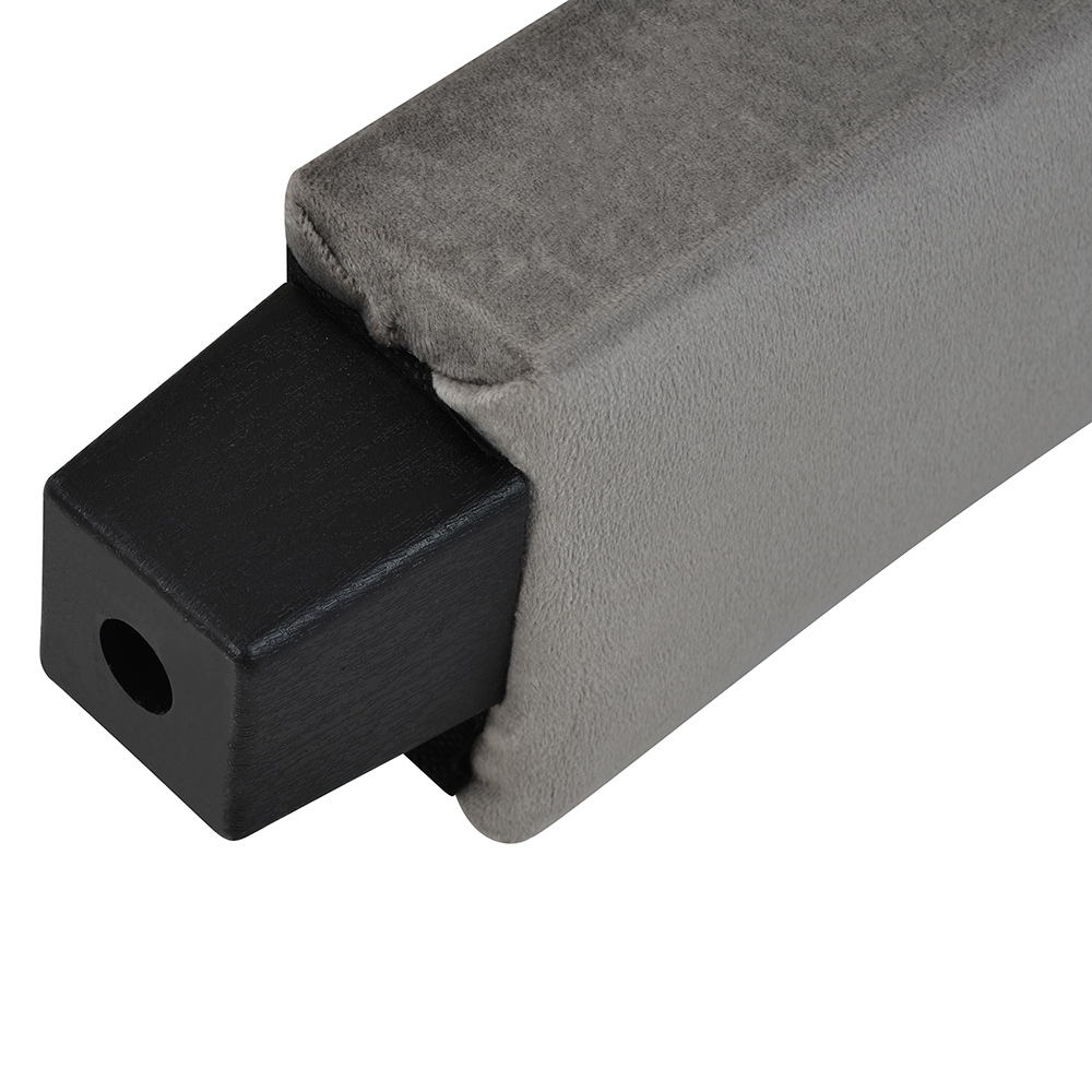 Queen-Size Velvet Upholstered Platform Bed Frame with Storage Drawer and Wooden Slat Support - Gray