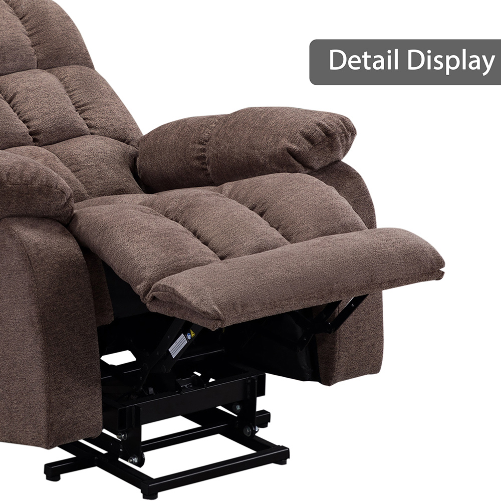 Electric Thermotherapy Massage Lift Recliner with Modern Padded Armrests and Backrest, for Living Room, Bedroom, Office, Apartment - Taupe