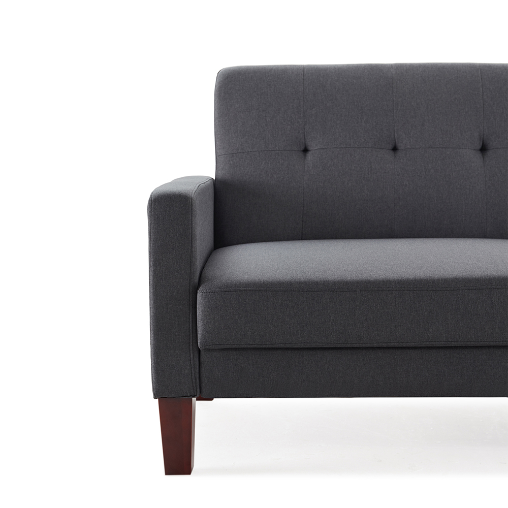 Orisfur 2Seat Linen Fabric Upholstered Sofa Bed Gray