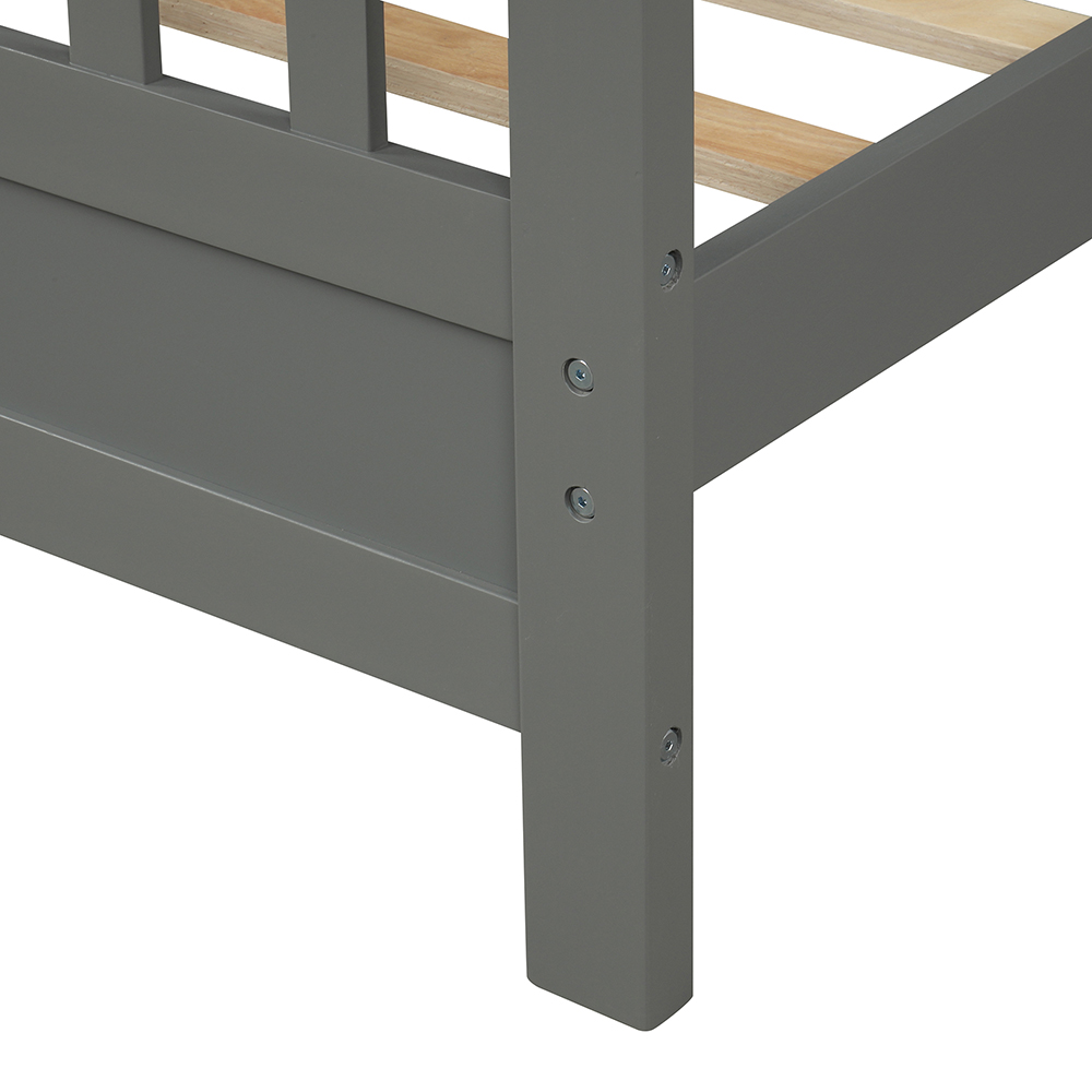 Full Size Wooden Platform Bed Frame With Headboard, Footboard, And Wooden Slats Support, No Spring Box Required (Frame Only) - Gray 10 Full Size Wooden Platform Bed Frame with Headboard, Footboard, and Wooden Slats Support, No Spring Box Required (Frame Only) - Gray