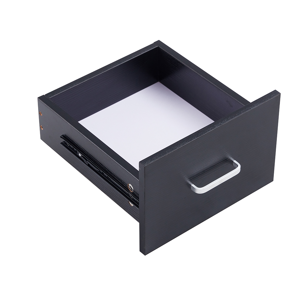 Home Office D&N Solid Wood Computer Desk with 2 Storage Drawers and CPU Tray - Black