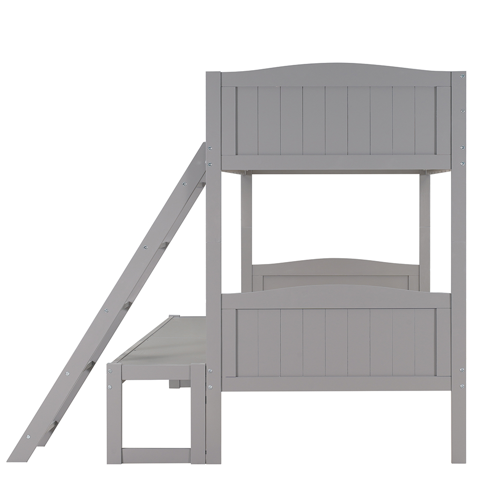TwinOverTwin/Full Size Convertible Bunk Bed Frame Gray