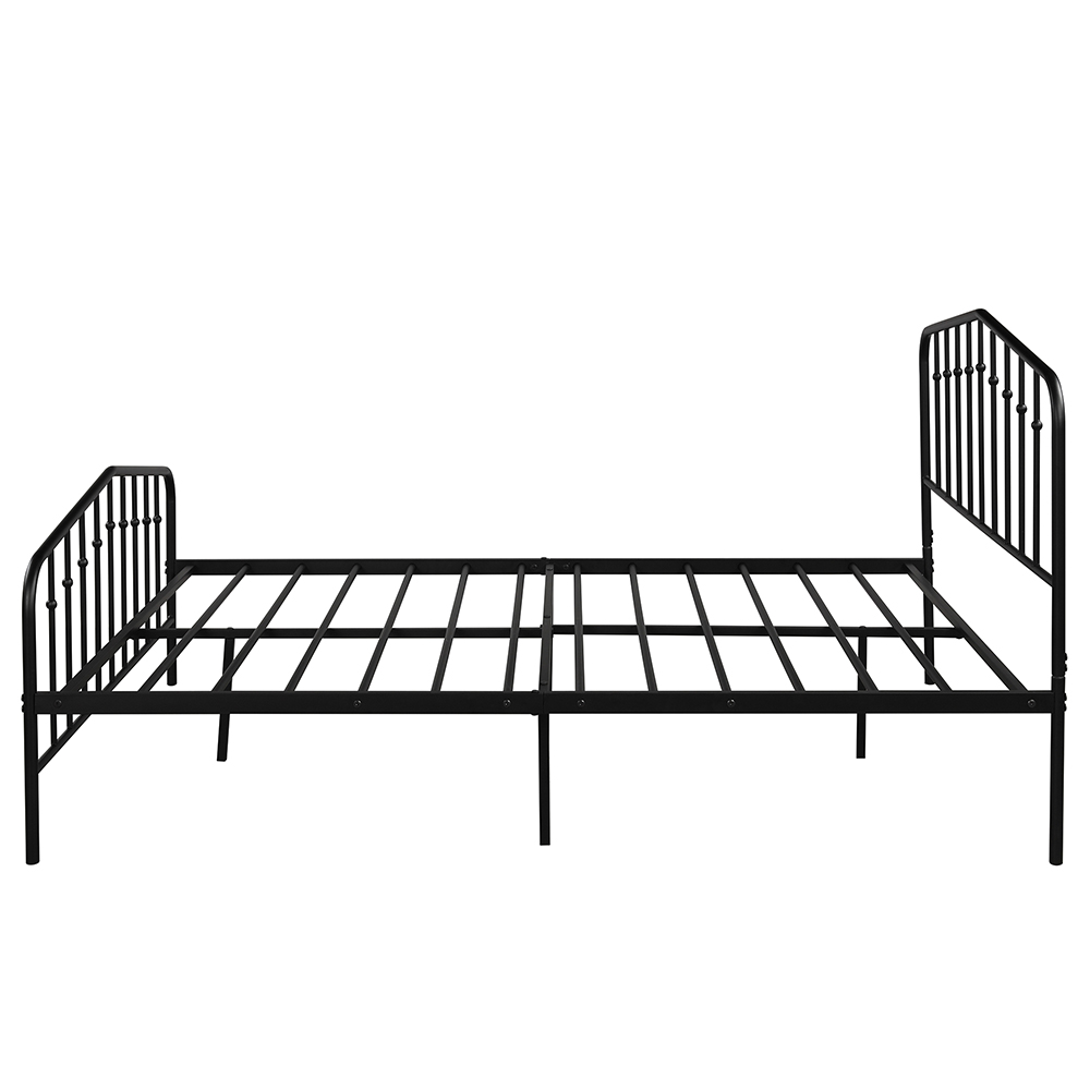 Queen Size Metal Platform Bed Frame with Headboard, Footboard, and Metal Slats Support, No Spring Box Required (Frame Only) - Black