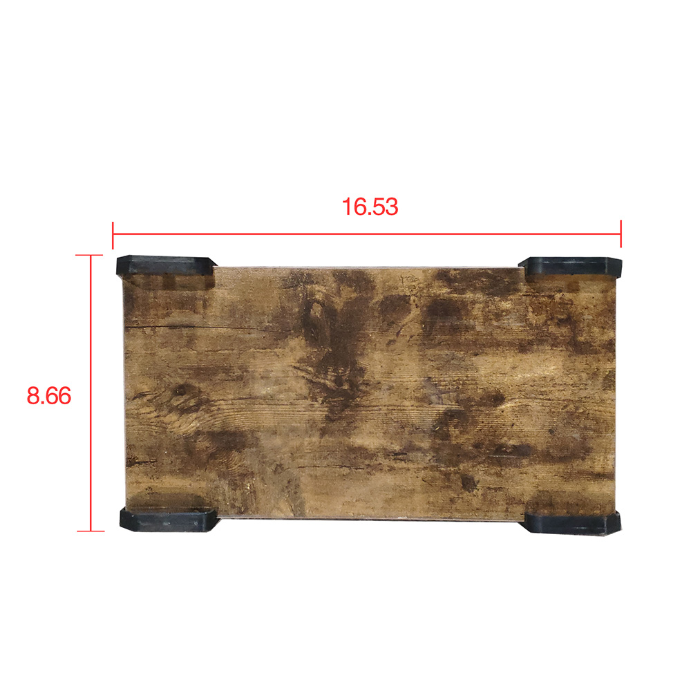 Home Office L-Shaped Computer Desk with Wooden Tabletop and Metal Frame - Brown