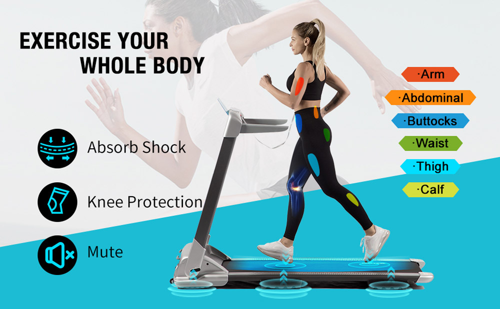 XQIAO OVICX Q2S Smart Folding Walking Running Machine Ultra-Thin Treadmill Gym Equipment With Smart Deceleration, APP KINOMAP & ZWIFT Video/Coach , LED Display From Xiaomi Youpin - EU Version