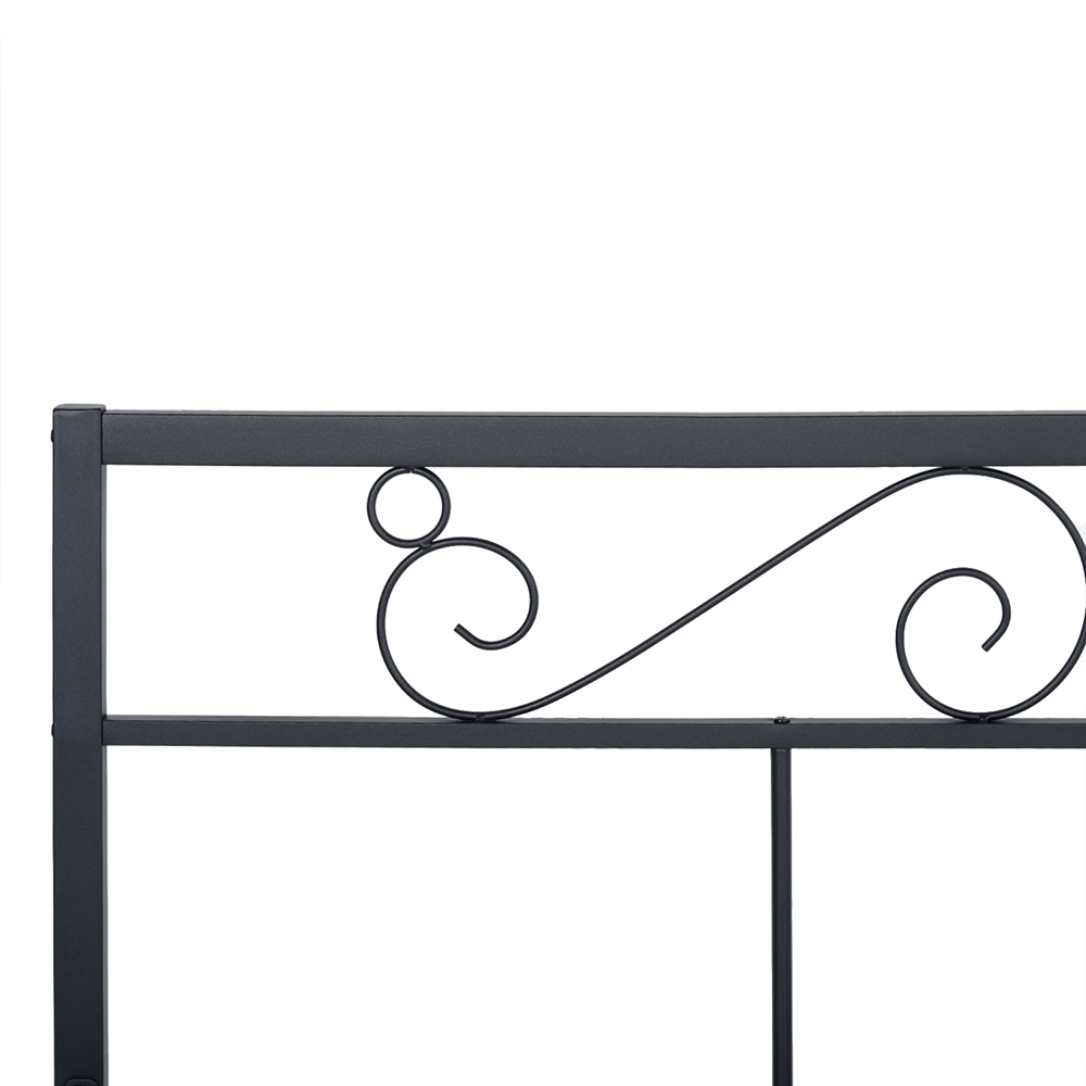 Queen Size Metal Platform Bed Frame with Headboard, Footboard, and Wooden Slats Support, No Spring Box Required (Frame Only) - Black