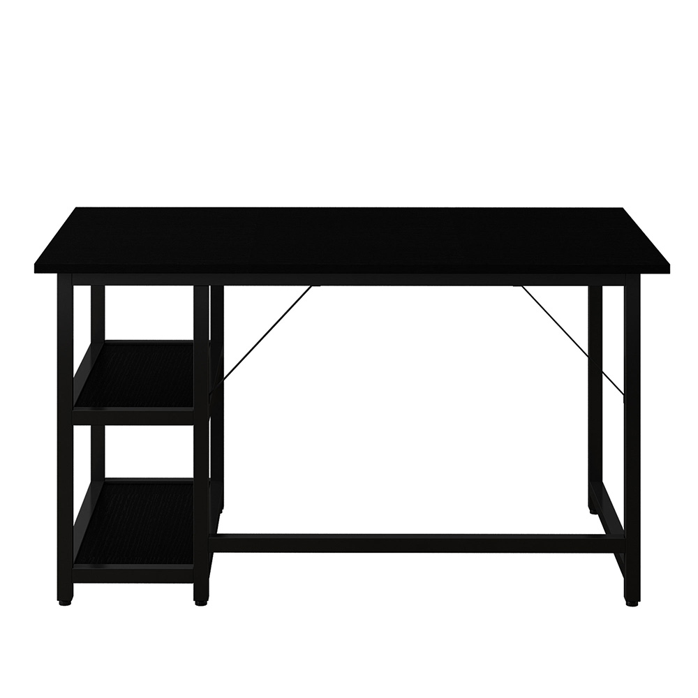 47" Home Office Computer Desk with Storage Shelves Black
