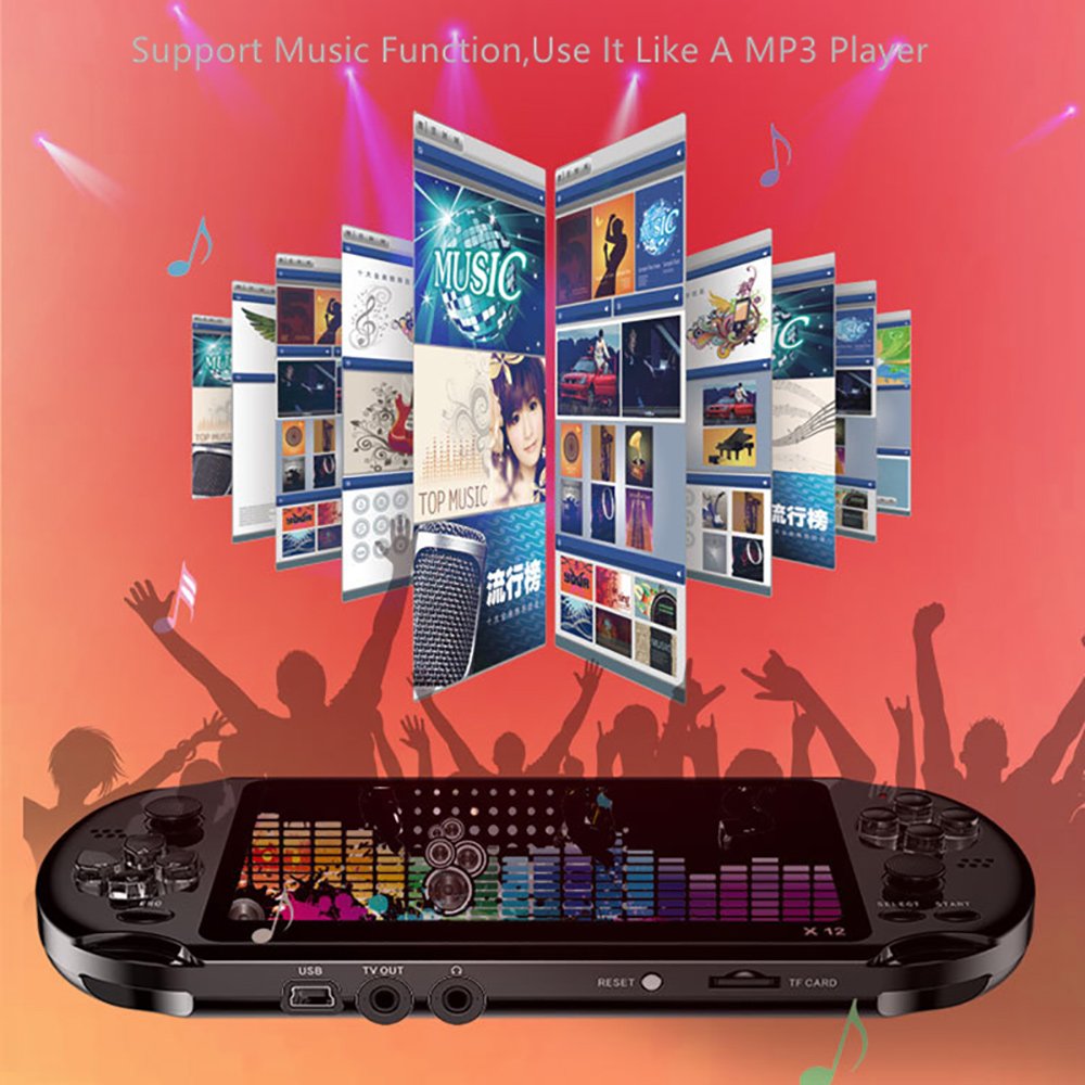 Console di gioco portatile da 5.1 pollici da 8 GB Dual Joystick 1500 Games