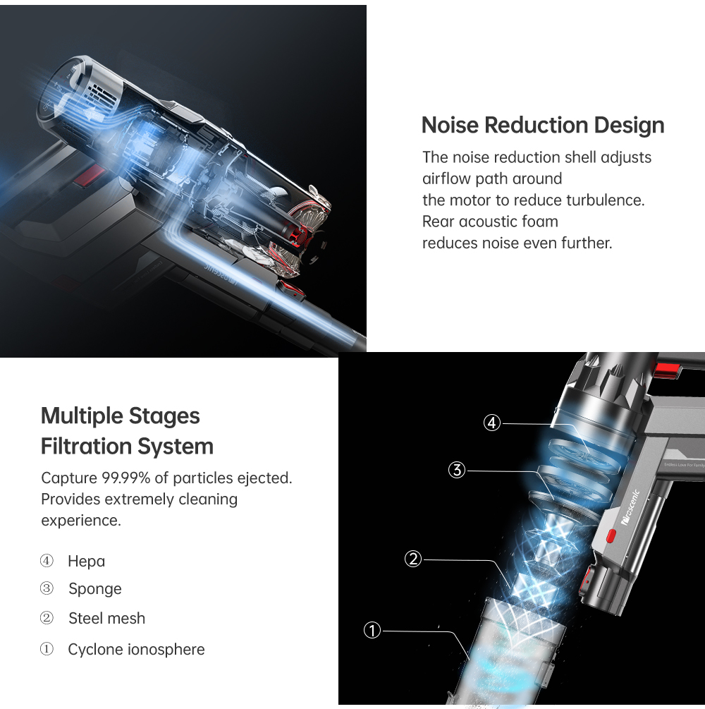 Proscenic P11 Handheld Cordless Vacuum Cleaner 25000pa 450W 2 in 1 Vacuuming Mopping ,Touch Screen, Removable & Rechargeable 2500mAh Battery, Lightweight Vacuum for Hard Floor, Carpet, Pet Hair- Gray