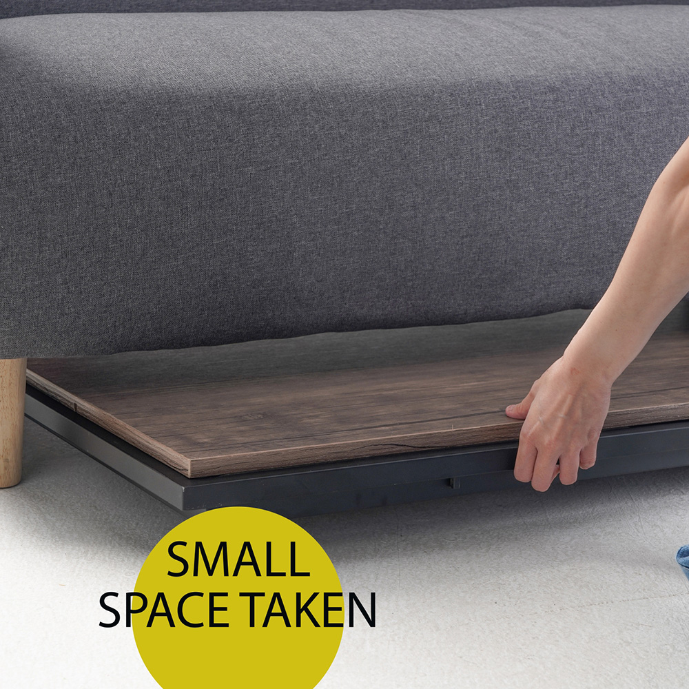 Home Office Folding Computer Desk with MDF Tabletop and Metal Frame - Brown