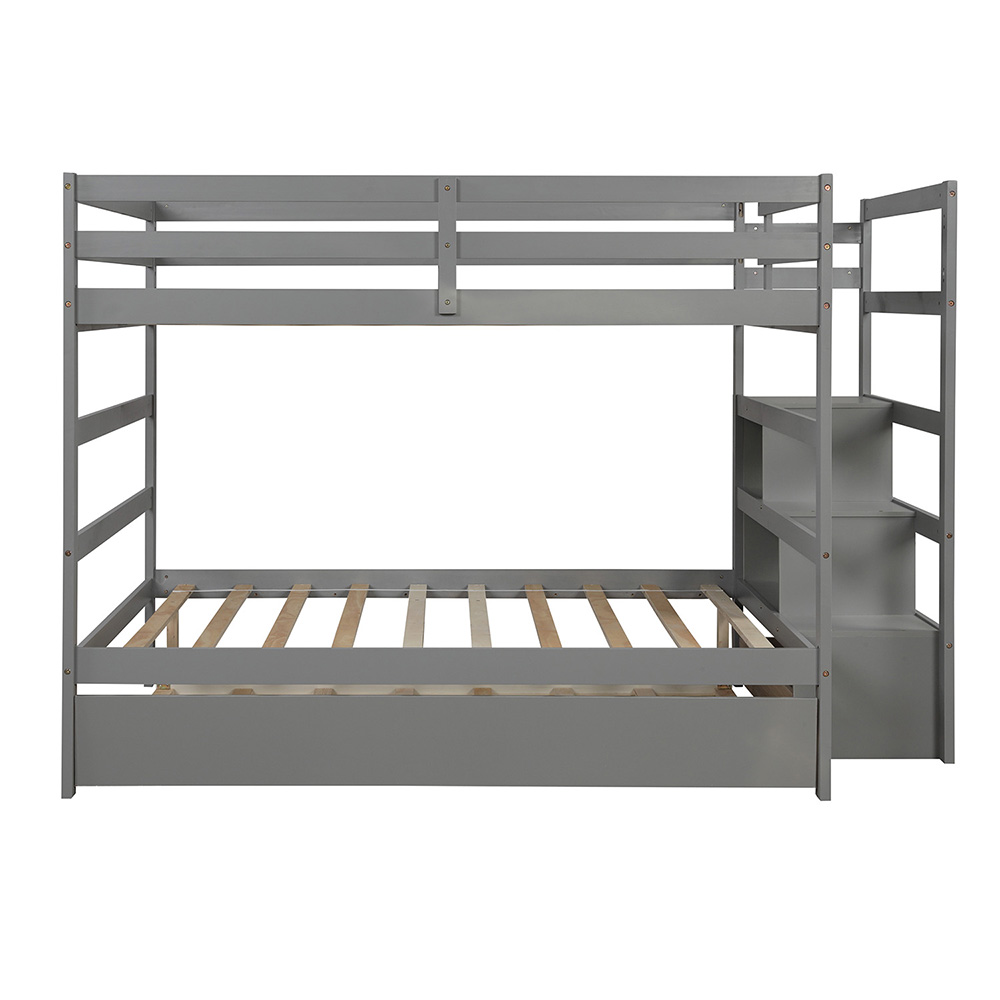 full-over-full-size-wooden-bunk-bed-frame-with-trundle-bed-gray