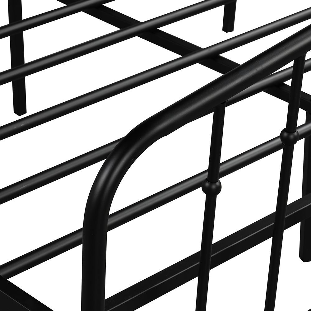 Queen Size Metal Platform Bed Frame with Headboard, Footboard, and Metal Slats Support, No Spring Box Required (Frame Only) - Black