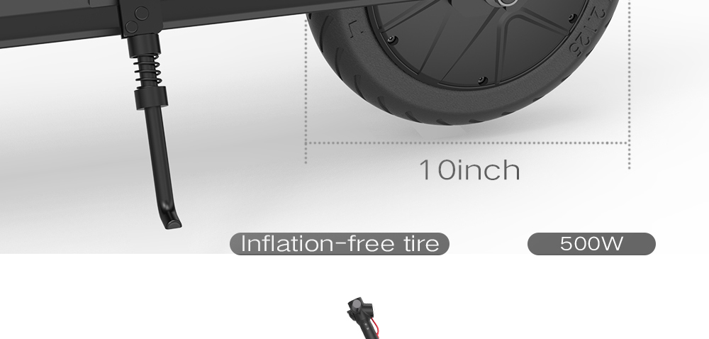 Kukudel 105 Folding Electric Scooter 10" Tire 500W Motor 36V 12.5Ah Battery Max Speed 25km/h LCD Display 32-39km Long Range Aluminium alloy body - Black