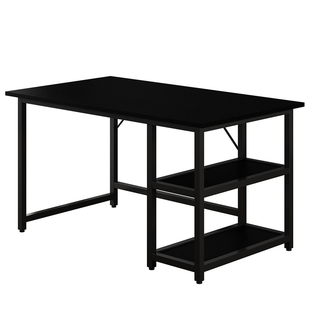 47" Home Office Computer Desk with Storage Shelves Black