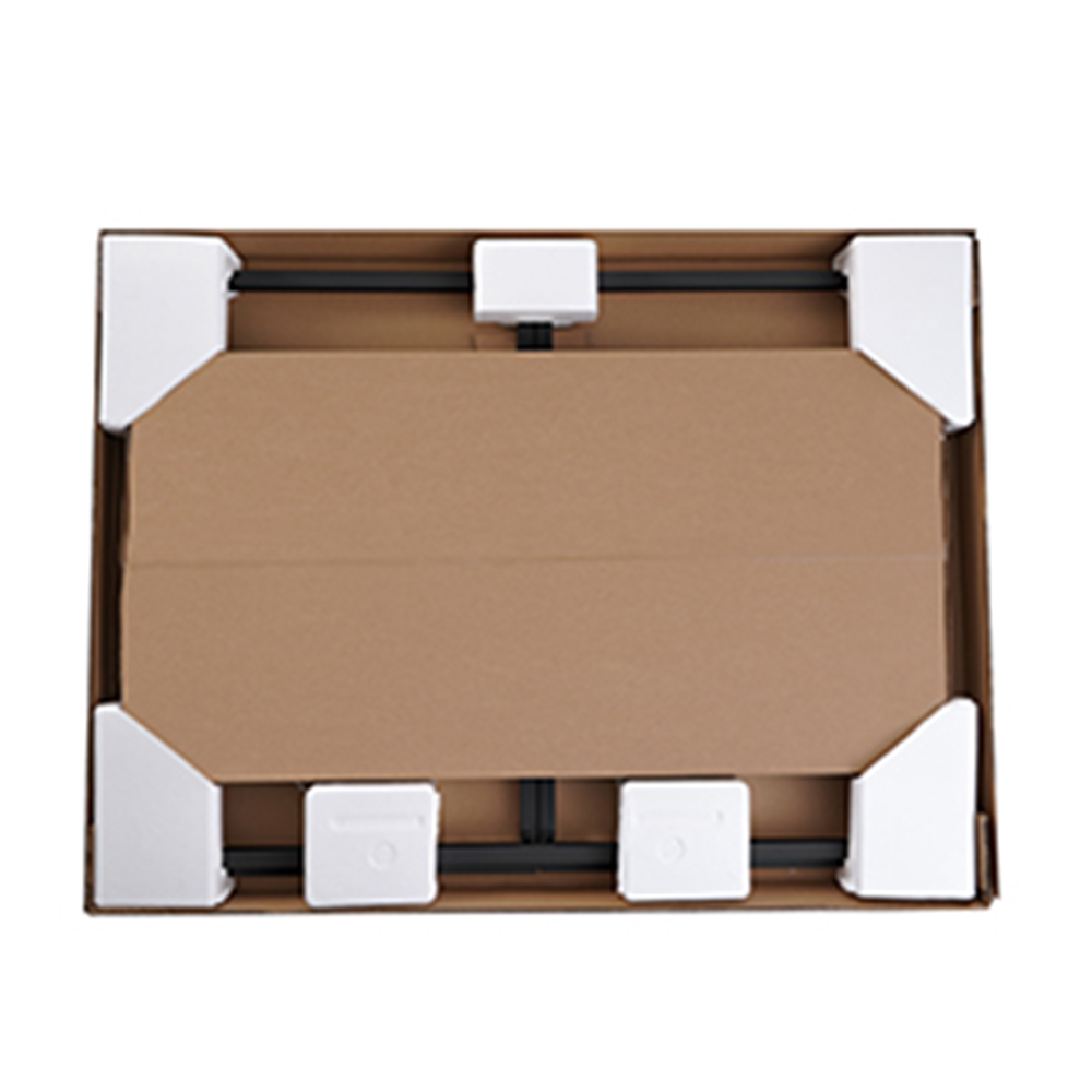 Home Office Folding Computer Desk with MDF Tabletop and Metal Frame - Brown