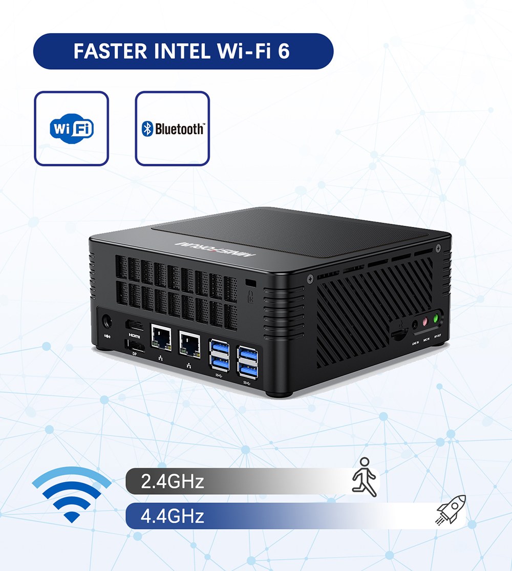 Minisforum EliteMini X400 16GB/512GB Ryzen7 Pro 4750G Mini PC Radeon Graphics 2100 MHz Windows 10 Pro Wifi 6 Gigabit LAN