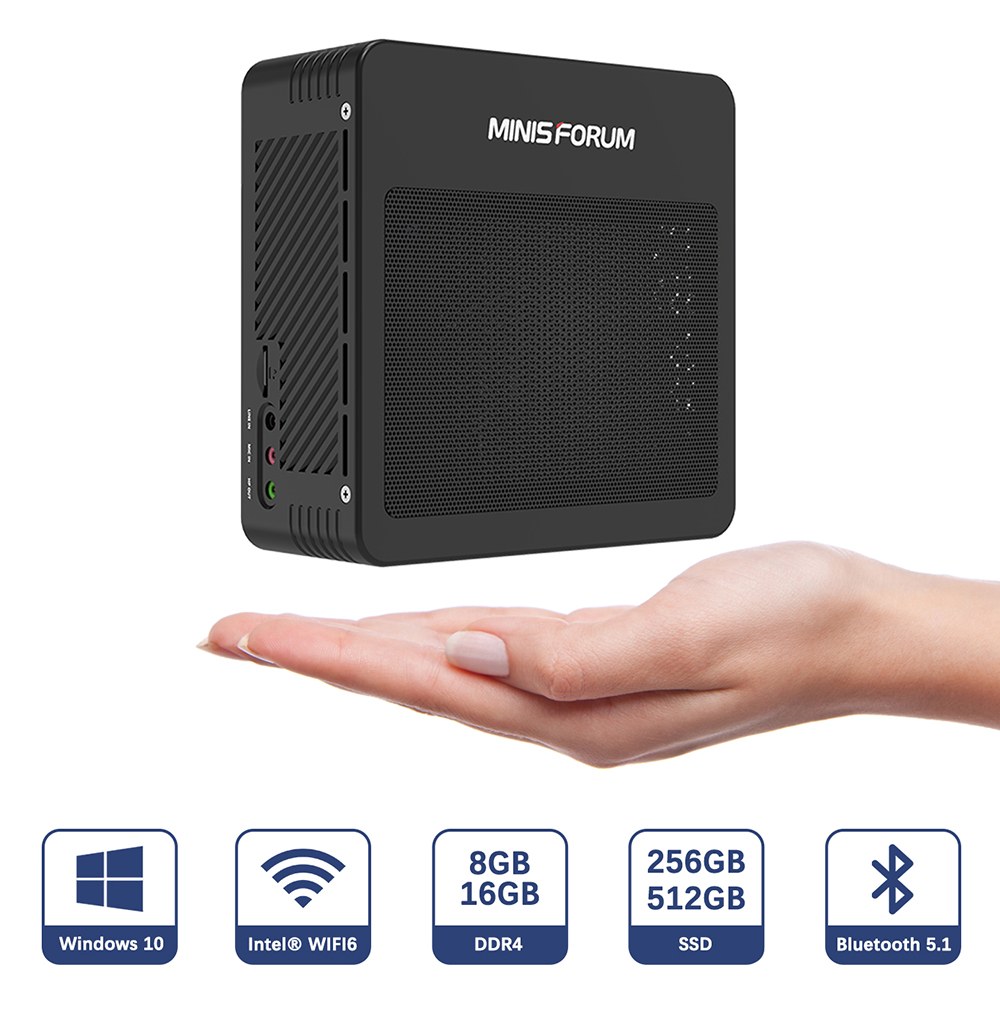 Minisforum EliteMini X400 16GB/512GB Ryzen7 Pro 4750G Mini PC Radeon Graphics 2100 MHz Windows 10 Pro Wifi 6 Gigabit LAN