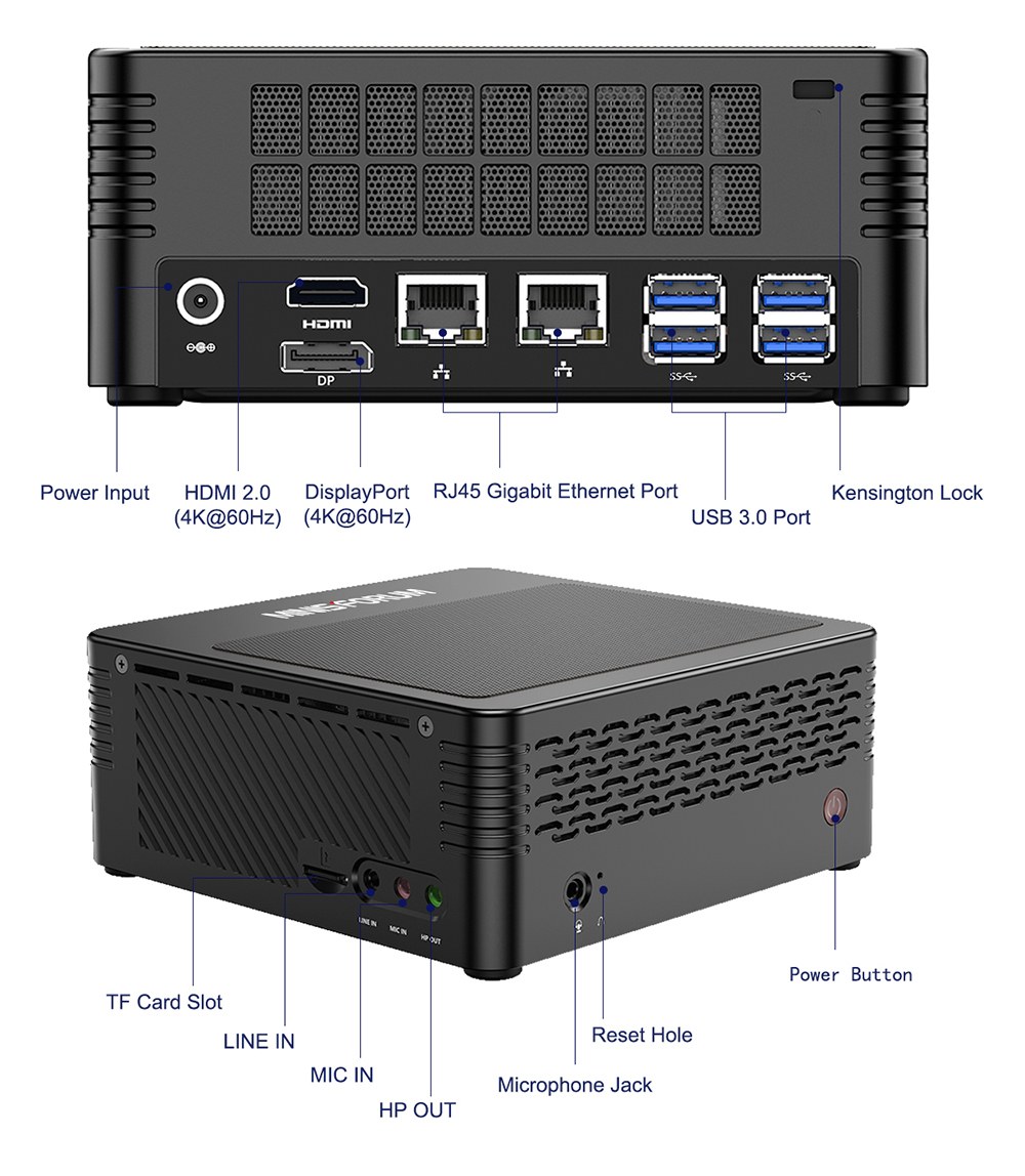 Minisforum EliteMini X400 16GB/512GB Ryzen7 Pro 4750G Mini PC Radeon Graphics 2100 MHz Windows 10 Pro Wifi 6 Gigabit LAN