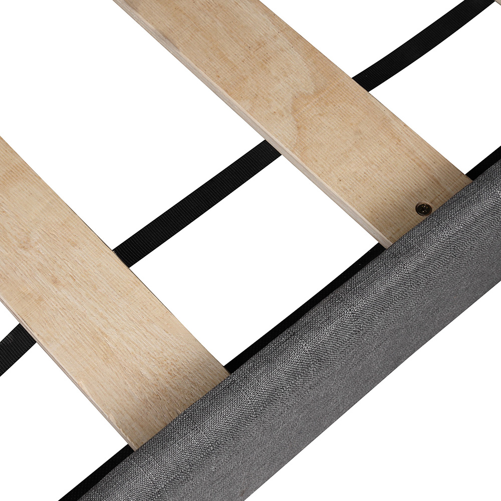 Twin Size Linen Upholstered Platform Bed Frame With Headboard, And Wooden Slats Support, No Spring Box Required (Frame Only) - Gray 9 Twin Size Linen Upholstered Platform Bed Frame with Headboard, and Wooden Slats Support, No Spring Box Required (Frame Only) - Gray