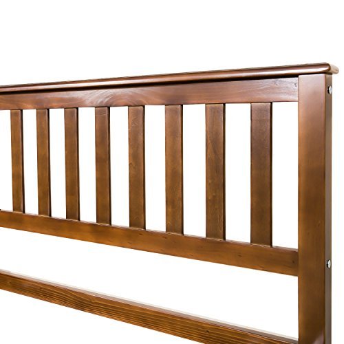 Twin Size Wooden Platform Bed Frame with Headboard, Footboard, and Wooden Slats Support, No Spring Box Required (Frame Only) - Walnut