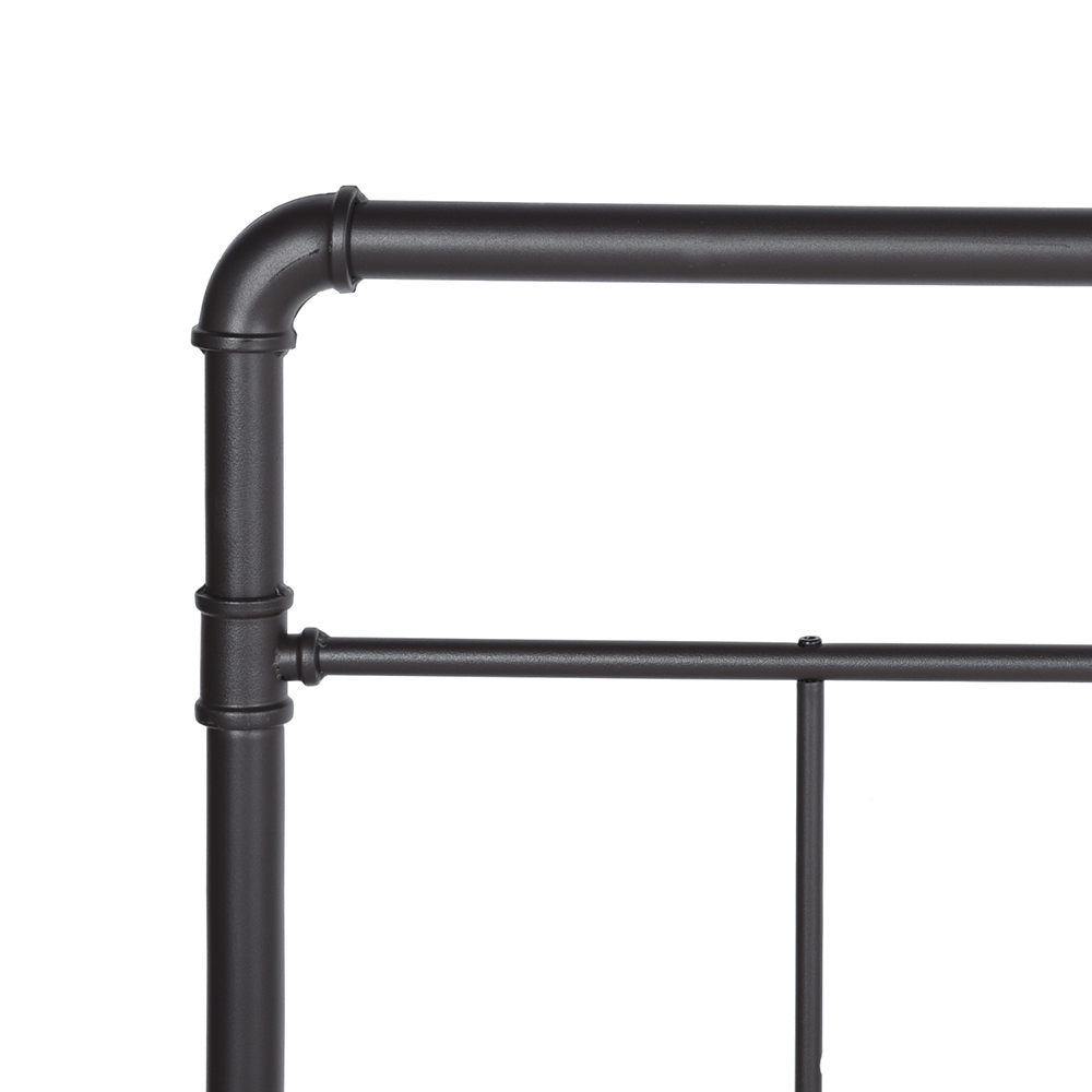 Full Size Metal Platform Bed Frame with Headboard, Footboard, and Wooden Slats Support, No Spring Box Required (Frame Only) - Black