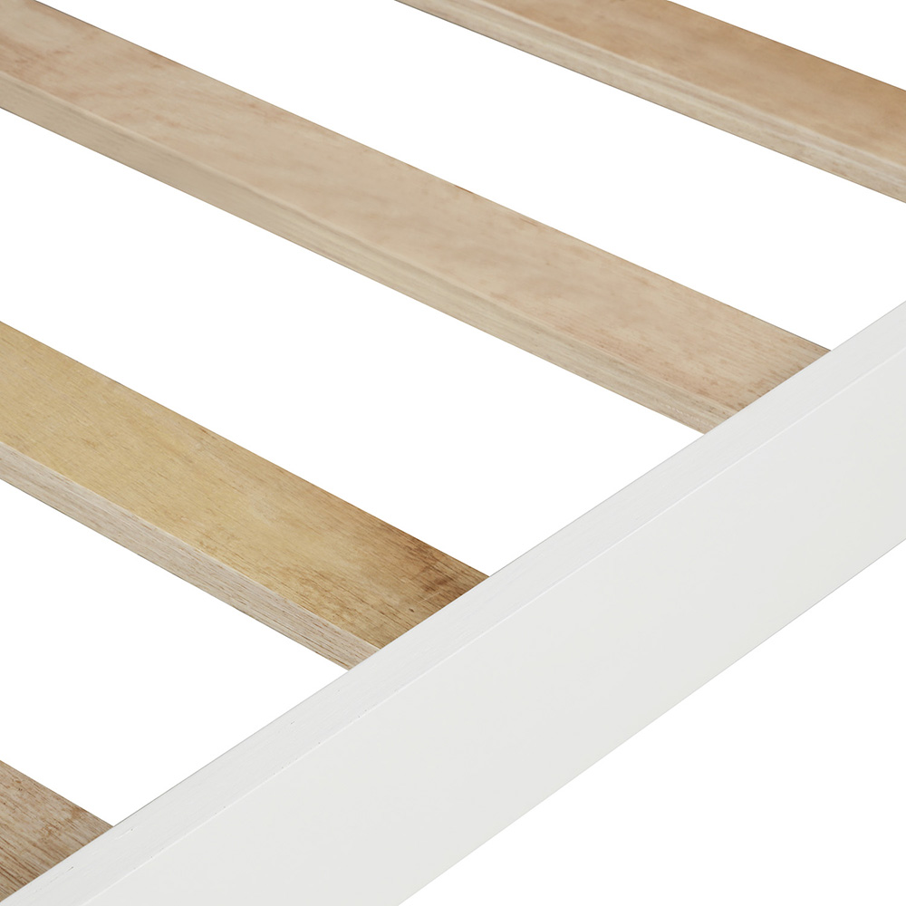 Twin Size Wooden Platform Bed Frame with Headboard, Footboard, and Wooden Slats Support, No Spring Box Required (Frame Only) - White