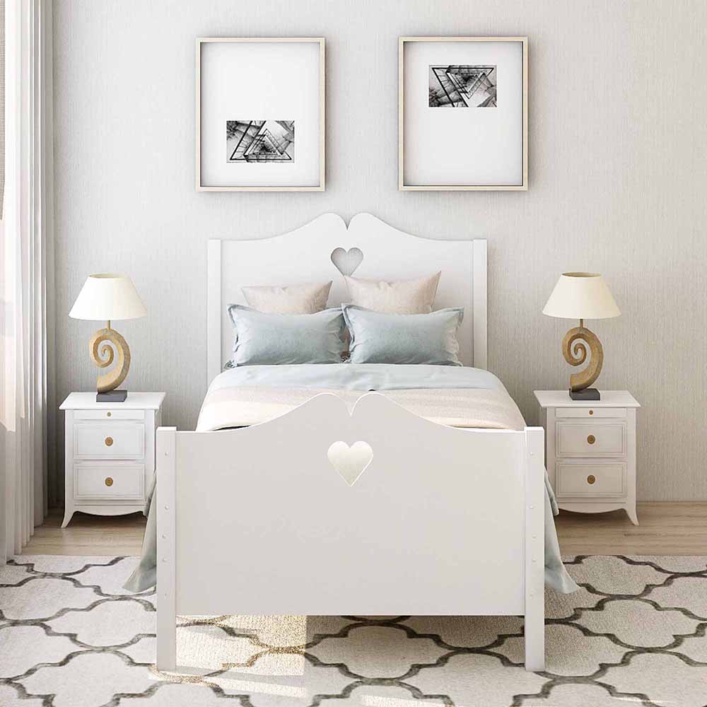 Twin Size Wooden Platform Bed Frame with Headboard, Footboard, and Wooden Slats Support, No Spring Box Required (Frame Only) - White