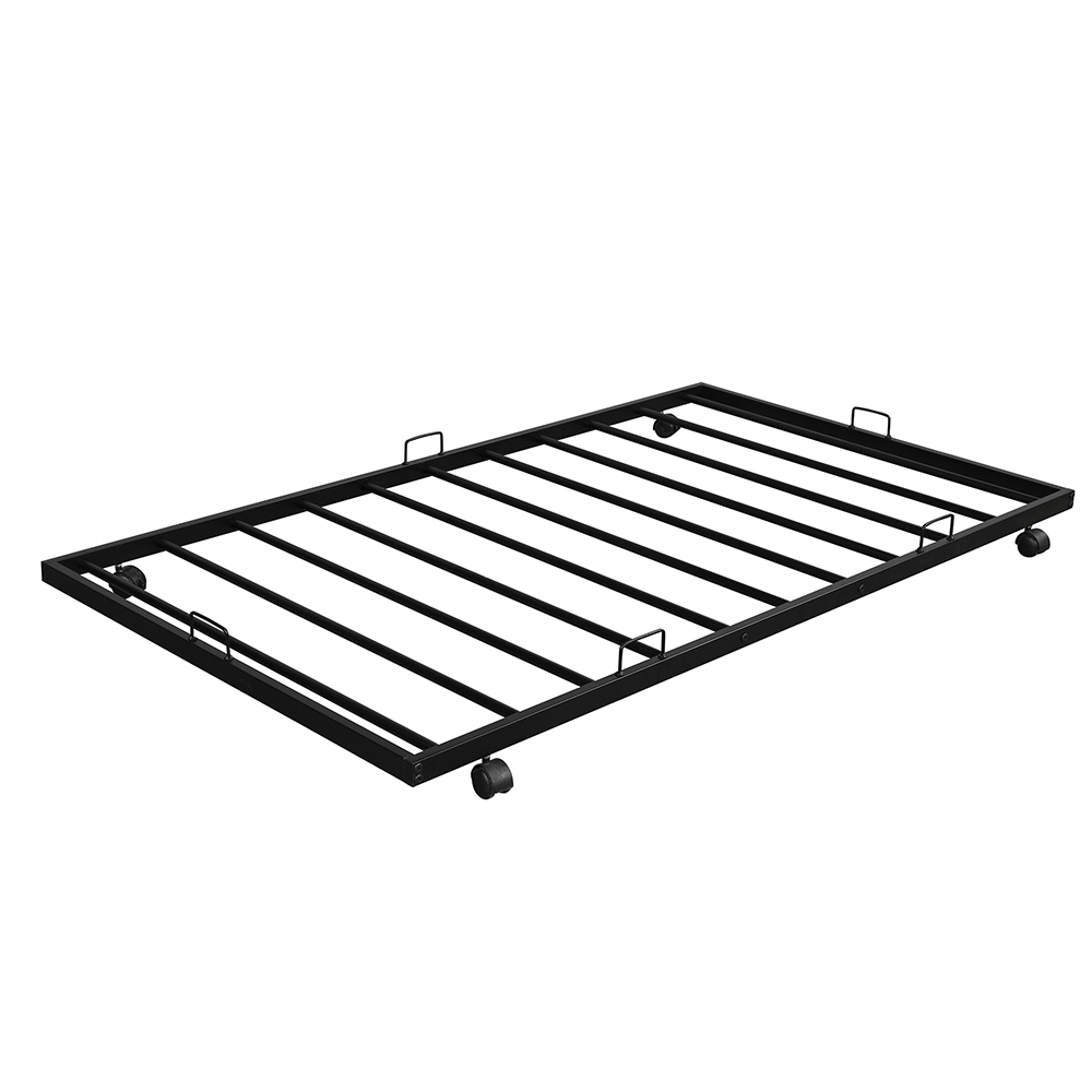 TwinOverFull Size Bunk Bed Frame with Trundle Bed Black