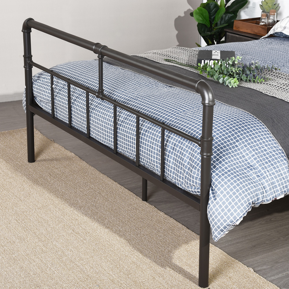 Full Size Metal Platform Bed Frame with Headboard, Footboard, and Wooden Slats Support, No Spring Box Required (Frame Only) - Black