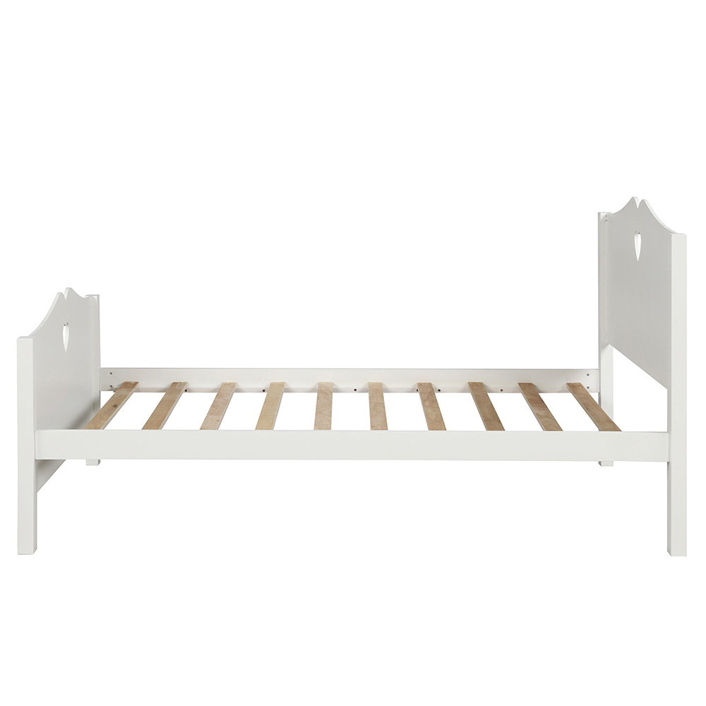 Twin Size Wooden Platform Bed Frame with Headboard, Footboard, and Wooden Slats Support, No Spring Box Required (Frame Only) - White