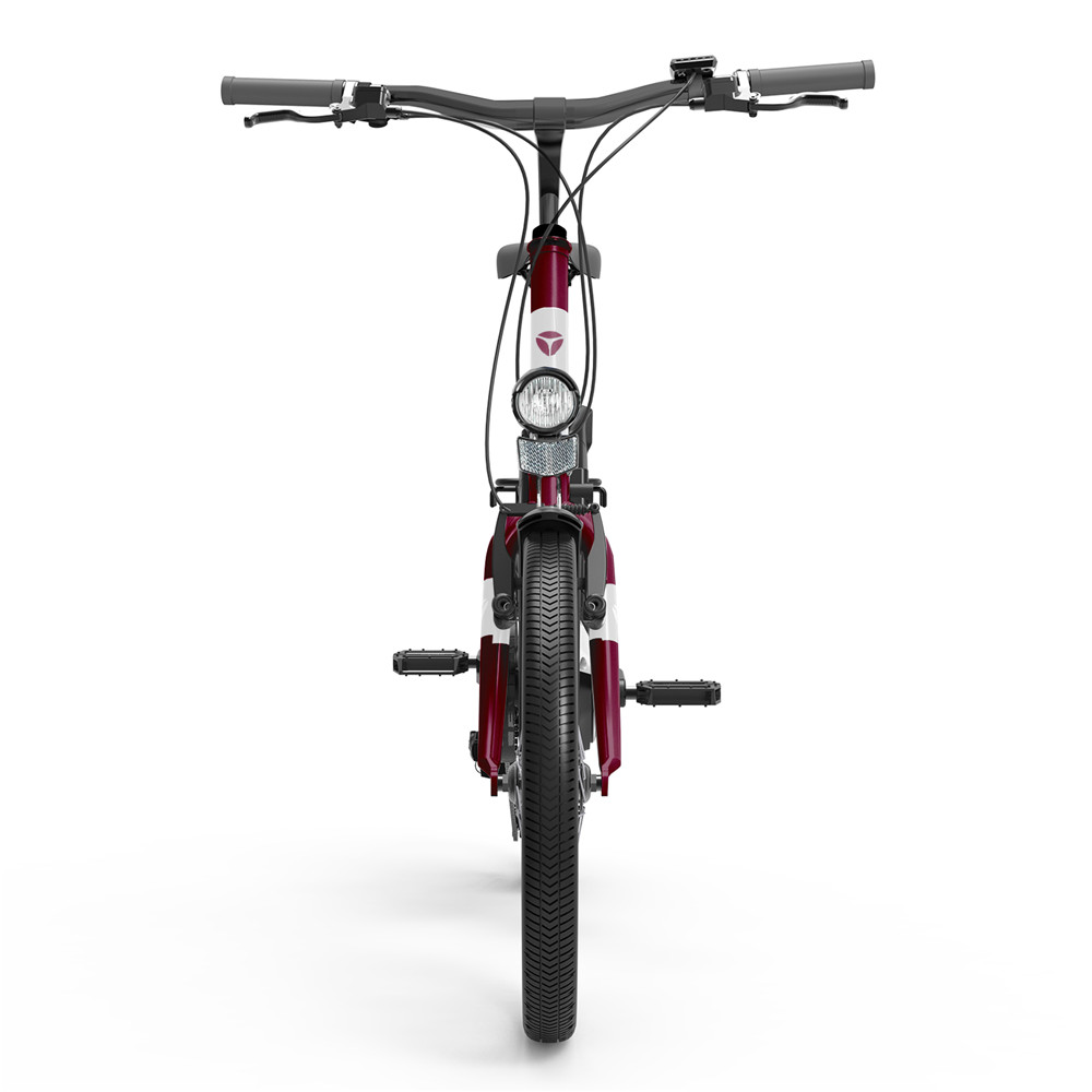 YADEA YT300 20 inch Touring Electric City Bike 350W OKAWA Mid Drive Motor SHIMANO 7-Speed Rear Derailleur 36V 7.8Ah Removable Battery 25km/h Max speed up to 60km Max Range LED Headlight - Red