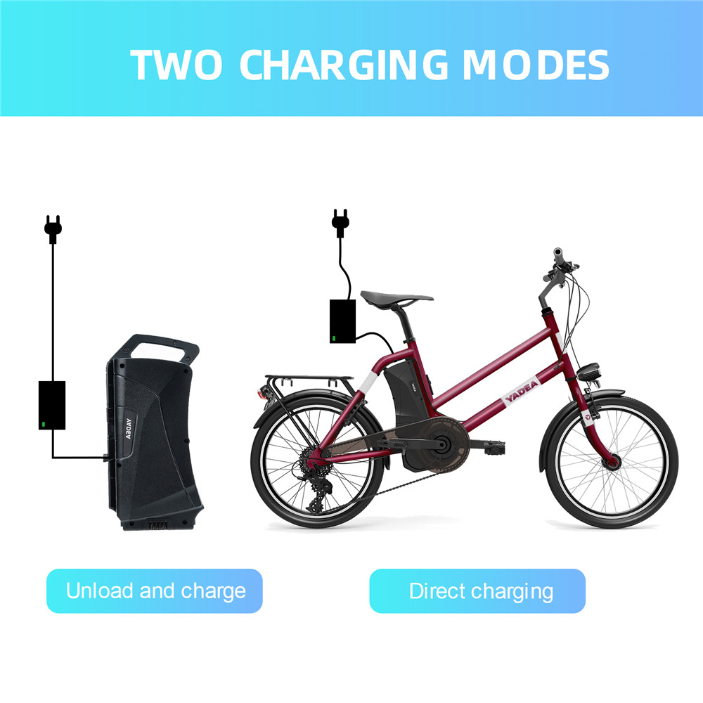 YADEA YT300 20 inch Touring Electric City Bike 350W OKAWA Mid Drive Motor SHIMANO 7-Speed Rear Derailleur 36V 7.8Ah Removable Battery 25km/h Max speed up to 60km Max Range LED Headlight - Red