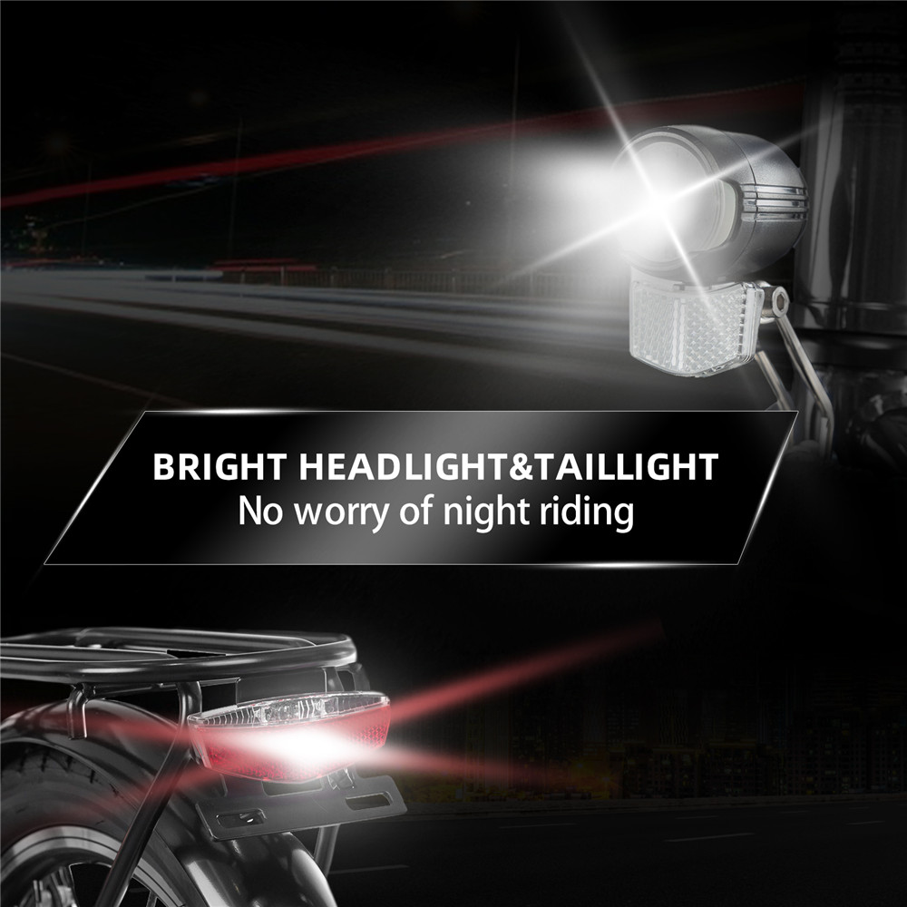 YADEA YT300 20 inch Touring Electric City Bike 350W OKAWA Mid Drive Motor SHIMANO 7-Speed Rear Derailleur 36V 7.8Ah Removable Battery 25km/h Max speed up to 60km Max Range LED Headlight - White