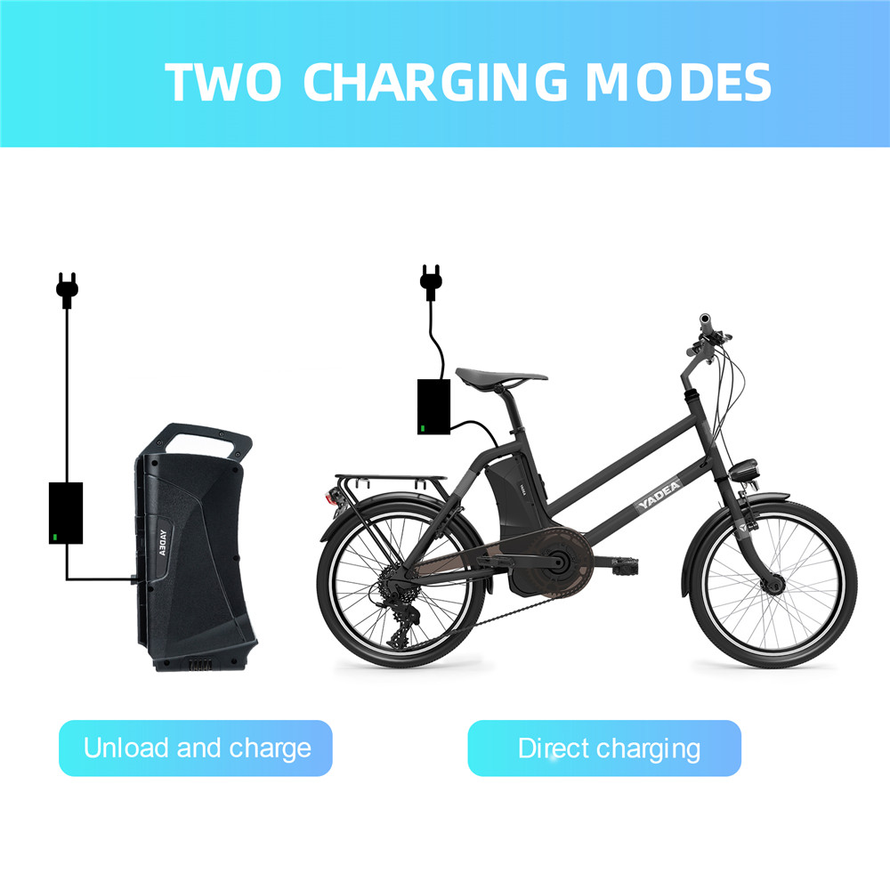 YADEA T300 20 inch Touring Electric City Bike 350W OKAWA Mid Drive Motor SHIMANO 7-Speed Rear Derailleur 36V 7.8Ah Removable Battery 25km/h Max speed up to 60km Max Range LED Headlight - Black