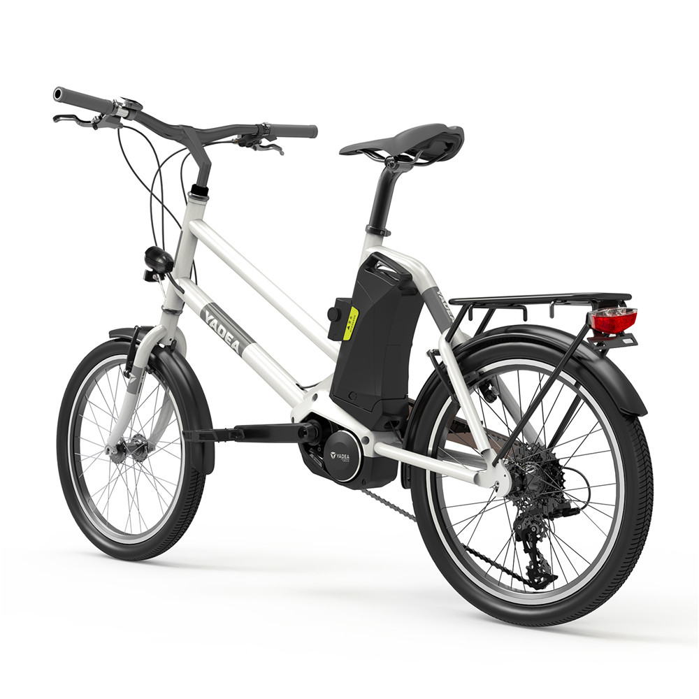 YADEA YT300 20 inch Touring Electric City Bike 350W OKAWA Mid Drive Motor SHIMANO 7-Speed Rear Derailleur 36V 7.8Ah Removable Battery 25km/h Max speed up to 60km Max Range LED Headlight - White
