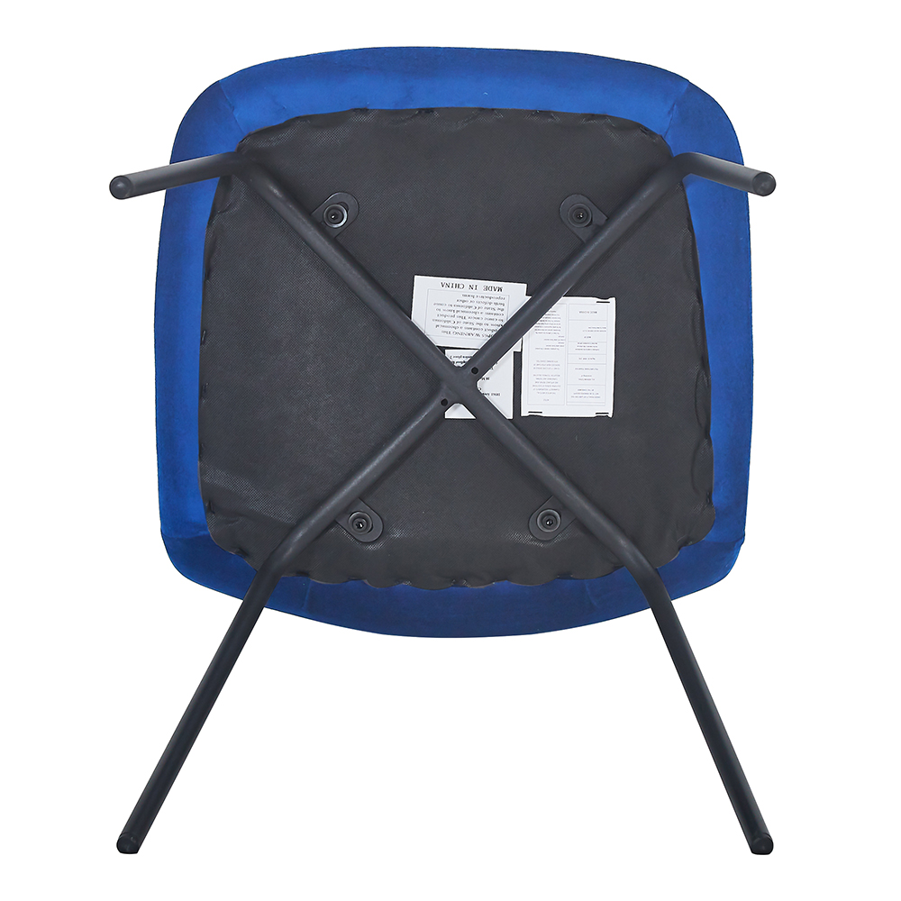 Modern Minimalist Style Velvet Dining Chair Set of 4, for Restaurant, Cafe, Tavern, Office, Living Room - Blue
