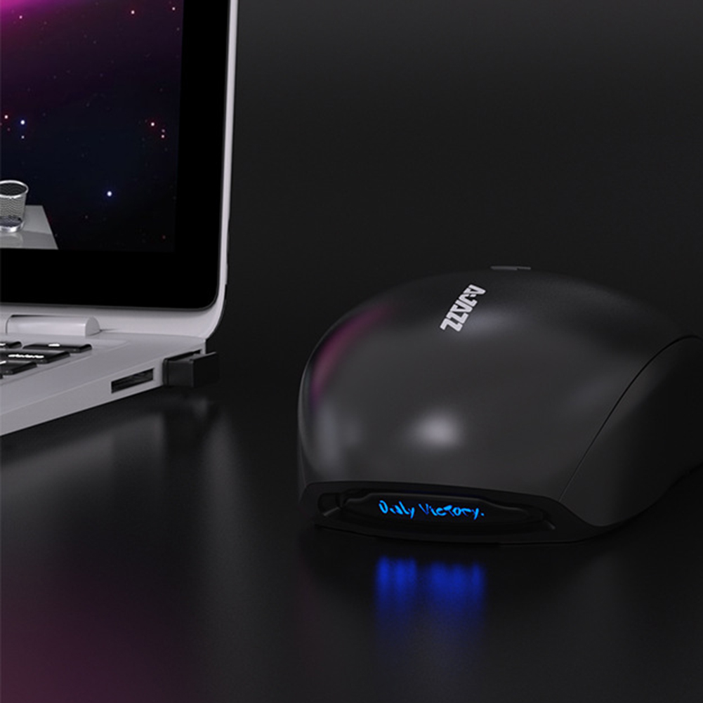 Ajazz i303 Pro Wireless Mouse Gaming PixArt PMW3338 Chip Driver 6 Colors LED Light Adjusting 16000DPI - Black