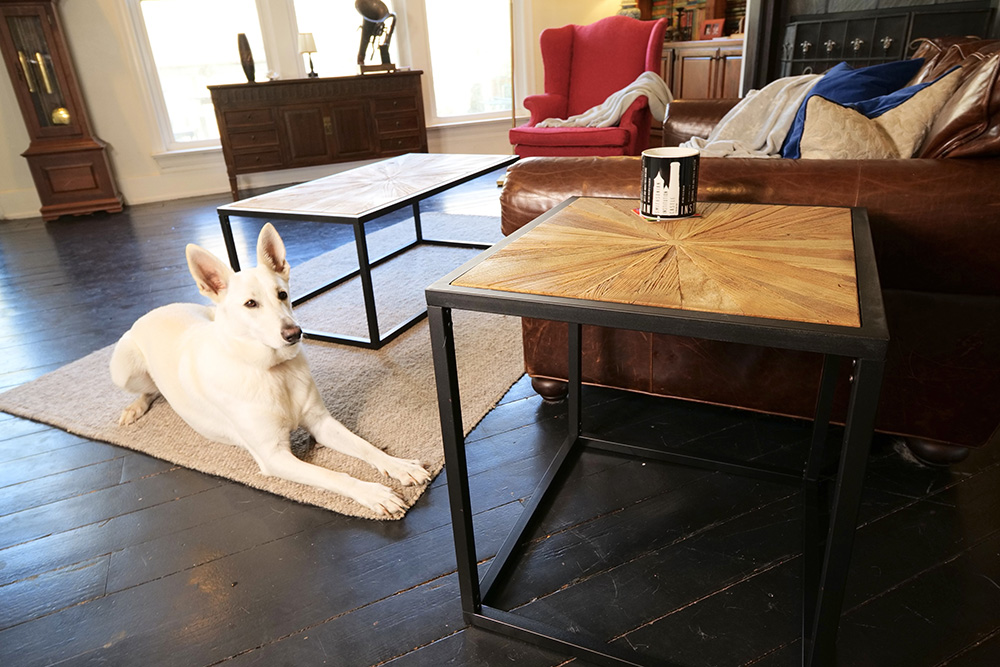 24" Wooden Coffee Table with Metal Frame for Kitchen, Restaurant, Office, Living Room, Bedroom - Brown