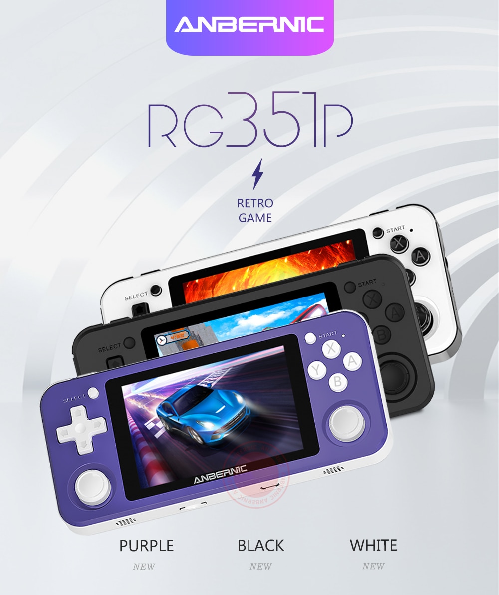 ANBERNIC RG351P 64GB Ретро игровая консоль RK3326 с открытым исходным кодом 3.5-дюймовый IPS-экран - черный